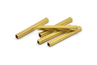 Geometric Brass Tube Beads, 25 Raw Brass Square Tubes (3x30mm) Bs 1616