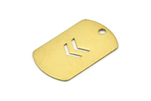 Brass Stamping Blank, 5 Raw Brass Stamping Blank With Chevron (36x22x0.80mm) D0109--c108