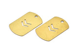 Brass Stamping Blank, 5 Raw Brass Stamping Blank With Chevron (36x22x0.80mm) D0109--c108