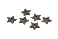 Star Bead Caps, 50 Antique Brass Cambered Star Middle Hole Bead Caps, Findings (13x12mm) K184