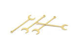 Brass Moon Charm, 24 Textured Raw Brass Crescent Charms With 1 Loop (40x9x0.80mm) M02241