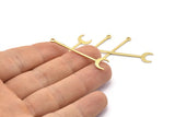 Brass Moon Charm, 24 Textured Raw Brass Crescent Charms With 1 Loop (40x9x0.80mm) M02241