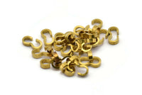 3 Shaped Connector, 50 Raw Brass 3 Shaped Connectors, Findings (10x5x2mm) F002
