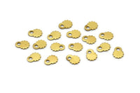 Tiny Brass Charm, 100 Raw Brass Charms (4x5mm) Brs 8089 L006