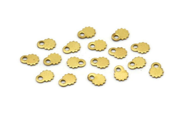 Tiny Brass Charm, 100 Raw Brass Charms (4x5mm) Brs 8089 L006