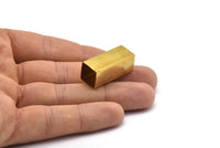 Raw Brass Tube Bead, 12 Huge Raw Brass Square Tubes  (12x30mm) Bs 1519