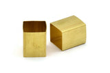 Geometric Spacer Beads, 12 Huge Raw Brass Square Tubes (16x20mm) Bs 1524