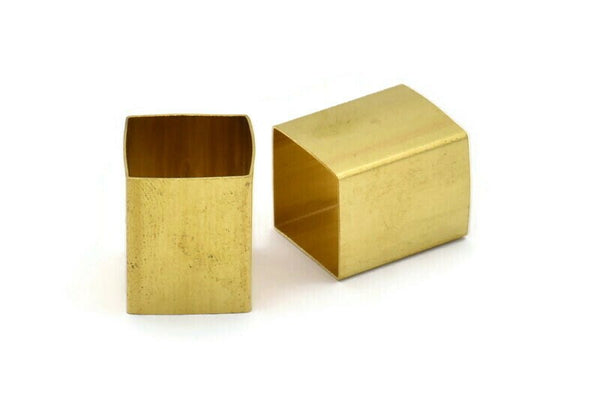 Geometric Spacer Beads, 12 Huge Raw Brass Square Tubes (16x20mm) Bs 1524