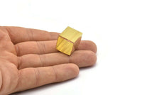 Geometric Spacer Beads, 12 Huge Raw Brass Square Tubes (16x20mm) Bs 1524