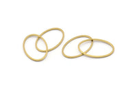 Oval Brass Charm, 50 Raw Brass Oval Connectors (20x13 mm) Bs 1667
