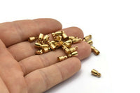 Brass End Caps, 50 Raw Brass End Cap, Cord Tip Cord Ends (8x4mm) Bs-1659