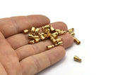 Brass End Caps, 50 Raw Brass End Cap, Cord Tip Cord Ends (8x4mm) Bs-1659