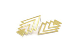 Brass Triangle Earring, 4 Raw Brass Diamond Stud Earrings (47x33x1mm) M01445 A2399
