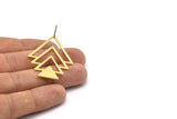 Brass Triangle Earring, 4 Raw Brass Diamond Stud Earrings (47x33x1mm) M01445 A2399