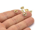 Gold Fish Charm, 4 Gold Plated Fish, Cubic Zircon, CZ Pave Fish Charm, Zircon Charm Pendants (8x10mm) SY0018