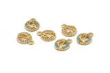 Gold Butterfly Charm, 4 Gold Plated Butterfly, Cubic Zircon, CZ Pave Butterfly Charm, Zircon Charm Pendants (8x10mm) SY0017