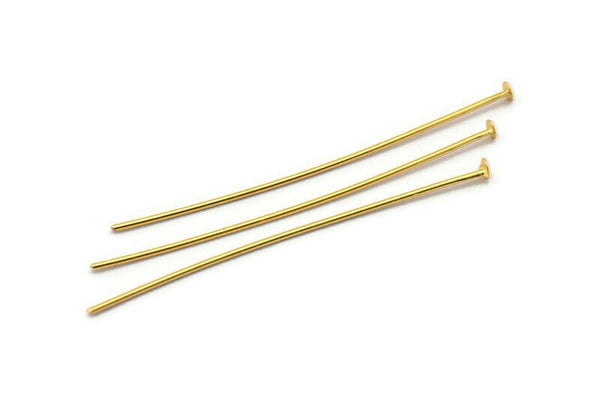 100 Raw Brass Head Pin, Findings (50 mmx0.80mm)  BRC212