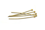 Raw Brass Pin, 100 Raw Brass Ball Head Pins (30mm) Bp-300 Brc221