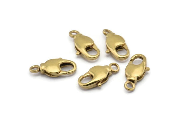 Parrot Clasp Brass, Raw Brass Swivel Lobster Claw Clasps (15x6mm) Bs-1222--n0594