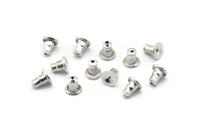 Silver Back Stopper, 250 Silver Tone Aluminium Earring Back Stopper, Ear Nest (5mm)  A0393