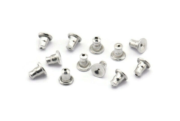 Silver Back Stopper, 250 Silver Tone Aluminium Earring Back Stopper, Ear Nest (5mm)  A0393