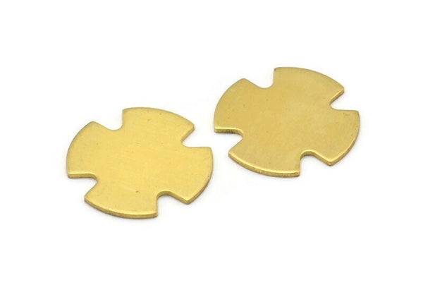 Brass Geometric Blank, 10 Raw Brass Geometric Stamping Blanks (18x0.80mm) B0126