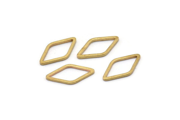 Open Cut Diamond, 50 Raw Brass Open Diamond Ring Charms (9x17x1mm) D0029