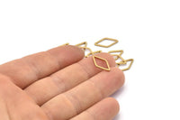 Açık Kesim Pırlanta, 50 Ham Pirinç Açık Pırlanta Yüzük Tılsımı (9x17x1mm) D0029