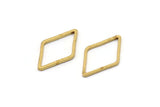 Brass Diamond Charm, 50 Raw Brass Open Diamond Ring Charms (23x13.5x1mm) D0028