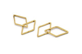 Brass Diamond Charm, 50 Raw Brass Open Diamond Ring Charms (23x13.5x1mm) D0028