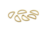 Brass Half Moon - 50 Raw Brass Semi Circle Connectors (8x15x1mm) D0022