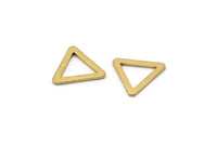 Small Triangle Connector, 12 Raw Brass Triangle Connector Rings (16x2x1.2mm) D0023