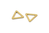 Small Triangle Connector, 12 Raw Brass Triangle Connector Rings (16x2x1.2mm) D0023