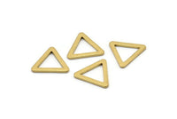 Small Triangle Connector, 12 Raw Brass Triangle Connector Rings (16x2x1.2mm) D0023