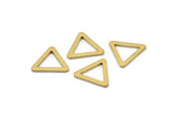 Small Triangle Connector, 12 Raw Brass Triangle Connector Rings (16x2x1.2mm) D0023