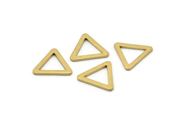 Small Triangle Connector, 12 Raw Brass Triangle Connector Rings (16x2x1.2mm) D0023