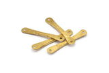 Brass Hammered Connector, 12 Raw Brass Hammered Connectors With 2 Holes (29.5x5x2.1mm) D0080