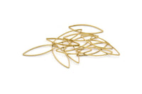 Brass Marquise Ring , 50 Raw Brass Marquise Ring, Connector, Charms  (9x28x0.5mm) D0043