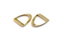 Brass Half Circle - 24 Raw Brass Semi Circle Thick Cut Connectors (8x16x0.4x2x20mm) D0087