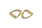 Brass Half Circle - 24 Raw Brass Semi Circle Thick Cut Connectors (8x16x0.4x2x20mm) D0087