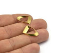 Brass Half Circle - 24 Raw Brass Semi Circle Thick Cut Connectors (8x16x0.4x2x20mm) D0087