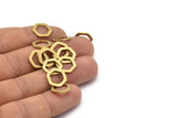 Brass Hexagon Charm, 12 Raw Brass Hexagonal Rings (12x2x1mm) D0056