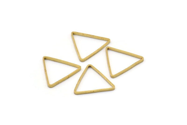 Brass Triangle Charm, 100 Raw Brass Open Triangle Ring Charms (14x0.6x0.9mm) D0067