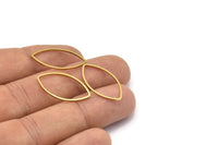 Brass Marquise Ring , 50 Raw Brass Marquise Ring, Connector, Charms (14x25x1mm) D0064