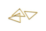 Brass Triangle Charm, 25 Raw Brass Open Triangle Ring Charms (27x1.2mm) D0111