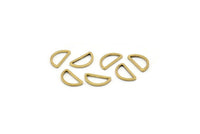 Brass Half Moon - 50 Raw Brass Open Semi Circle Connectors (6x11x0.8mm) D0007