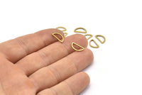 Brass Half Moon - 50 Raw Brass Open Semi Circle Connectors (6x11x0.8mm) D0007