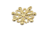 Brass Snowflake Charm, Raw Brass Snowflake Shaped Charm With 1 Loop, Pendants (35x33x2.5mm) N1635