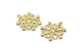Brass Snowflake Charm, Raw Brass Snowflake Shaped Charm With 1 Loop, Pendants (35x33x2.5mm) N1635