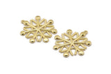Brass Snowflake Charm, Raw Brass Snowflake Shaped Charm With 1 Loop, Pendants (35x33x2.5mm) N1635